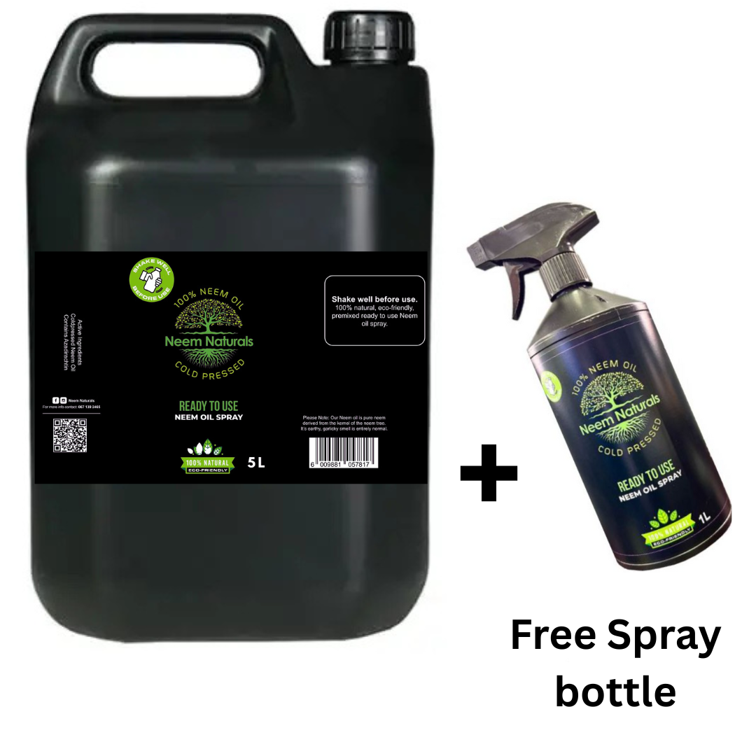 Cold Pressed Neem Oil Plant Spray 5L + Free Bottle