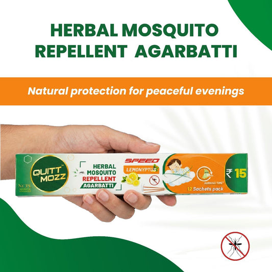 Quitmozz Mosquito Repellent Incense Sticks - 120 Sticks - Natural Anti-Mosquito & Fly  Agarbatti BY NEEM NATURALS