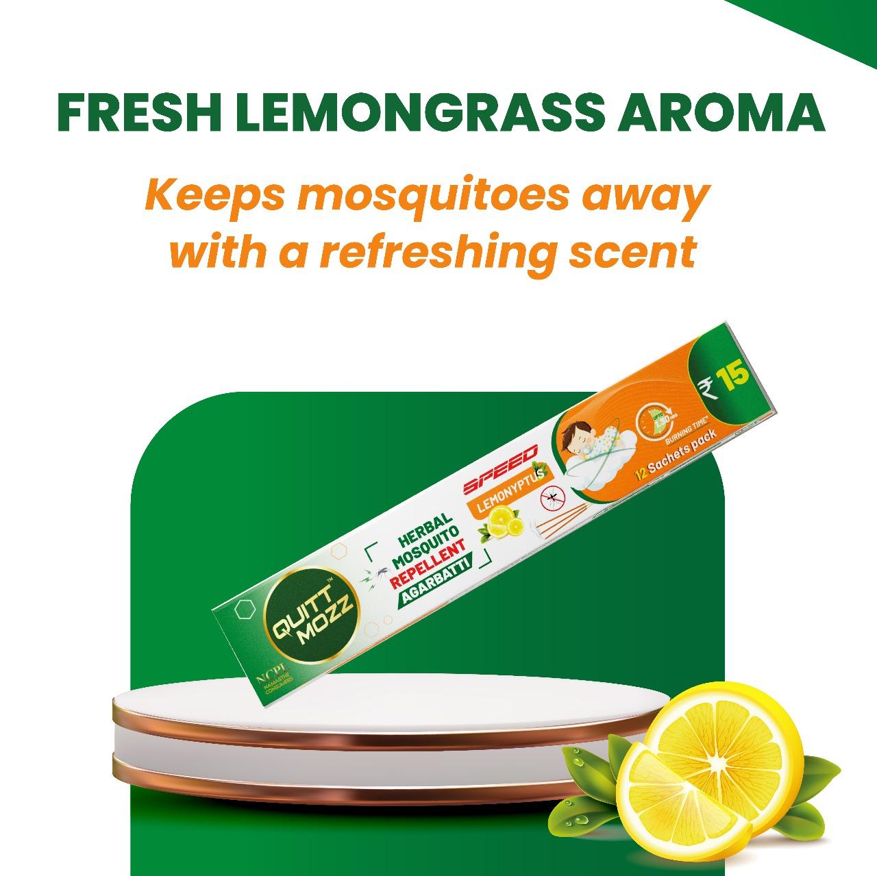 Quitmozz Mosquito Repellent Incense Sticks - 120 Sticks - Natural Anti-Mosquito & Fly  Agarbatti BY NEEM NATURALS