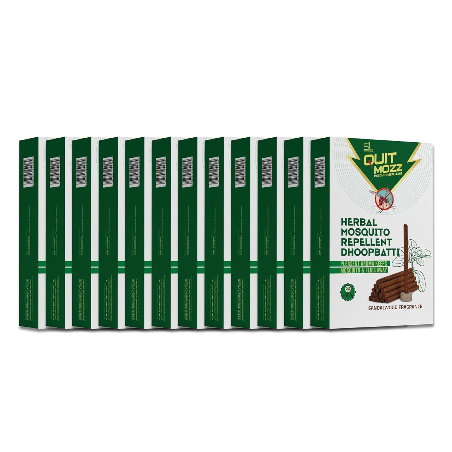 QUITMOZZ 100% Herbal Mosquito & Fly Repellent Dhoopsticks (12 Pack) -By NEEM NATURALS